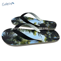 Tongs pour hommes imprimées palmiers personnalisées, séchage rapide, respirantes, confortables, pour la plage, décontractées, pour l'extérieur