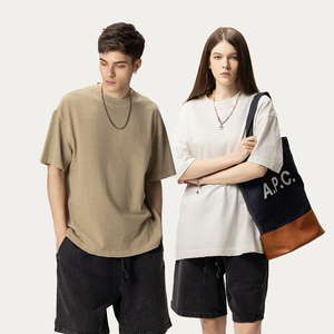 ผู้ผลิตเสื้อผ้า เสื้อยืดโอเวอร์ไซส์ผ้าฝ้าย 100% หนัก 310 กรัม แบบเรียบ สไตล์วินเทจ ล้างสีแบบแอซิดวอช - Product Image 3