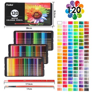Crayons de couleur à l'eau professionnels FOSKA, pré-affûtés, 72/120 couleurs, avec mine à texture douce pour un mélange facile, dessin et ombrage - Product Image 3