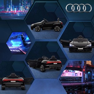 HOMCOM Coche Eléctrico para Niños 5 Años con Licencia Audi, Control Remoto y Música, Negro - Product Image 3