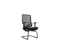 Chaise de bureau ergonomique en maille avec base cantilever et accoudoirs fixes pour salles de conférence, réceptions et sièges visiteurs
