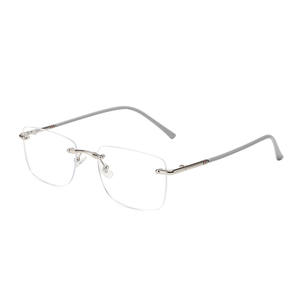 Lunettes ultra légères à monture métallique sans bordure pour femmes, avec verres bloquant la lumière bleue, taille moyenne, fabriquées au Zhejiang, pièce 6022 - Product Image 1