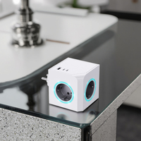 KC/EU Plug Universal Outlet Cube Socket Nouveau Design PD25W Prise murale portable L'anneau lumineux s'allume lorsque la prise est insérée