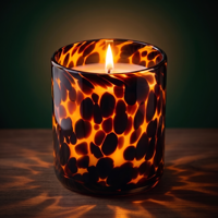 Pot en verre artisanal à motif irrégulier imitation écaille de tortue, bougie parfumée décorative de luxe pour aromathérapie