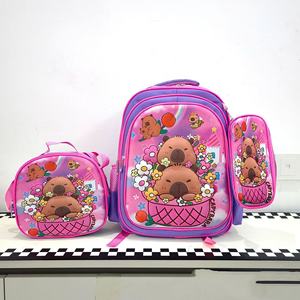 Juego de Mochilas Escolares 3D de Tres Piezas al por Mayor, Mochila de Gran Capacidad para Estudiantes, Bolsa para Lápices, Bolsa para Almuerzo, Cierre de Cremallera, Diseño de Dibujos Animados - Product Image 5