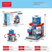 Lele Brothers Mini Street View Assembled City Building Model Ornament Children's Toy ABS Plastic Blocks Wholesale