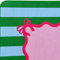 Tapis de mahjong antidérapant et imperméable avec sac de rangement, design rayé pastel pour les soirées de jeu à la maison