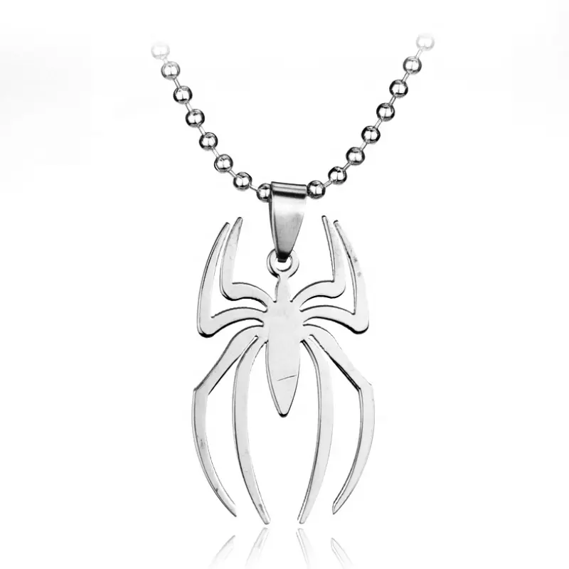Popular Fashion Stainless Steel Jewelry Steel Necklace Custom Creative Spider-man Pendant Men And Women With The Same Necklace
