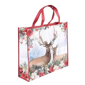 Hot Selling Product Sublimation Christmas Bag Christmas Packing Shopping Gift Bags Logo Christmas Decoration Storage Bag