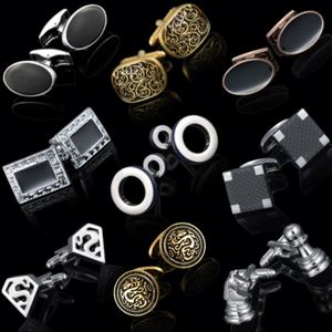 男性用ゴールドブラックシルバーツイストカフスボタン中空モデルスリーブネイルギフト用 - Product Image 2