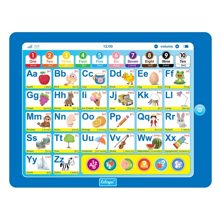 Çoklu dil OEM komik eğitici öğrenme pad tablet çalışma dizüstü oyuncaklar okul öncesi çocuklar için