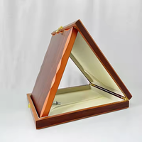 Boîte à trophées et médailles personnalisable en bois brun écologique avec gravure, design pliable pour événements sportifs