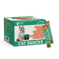 Direct Usine 18g Barres de friandises liquides pour chat au saumon et au thon, nourrissantes, enrichissantes, au lait naturel, aliments humides crémeux