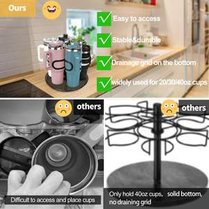 <b>Water</b> <b>Bottle</b> Organizer for Stanley Cup 40 oz Rotatable Stanley Cup <b>Storage</b> Holder for Kitchen Cabinet Durable Mug Organizer - Product Image 3