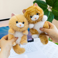 En gros, Porte-clés pendentif chat assis en peluche douce, fait main, breloque de sac, accessoire de sac à main, cadeau mignon