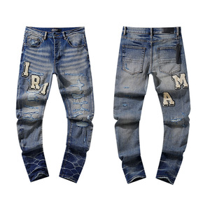 Pantalon en jean de luxe pour homme, de haute qualité, de marque de créateur, style décontracté et urbain - Product Image 1