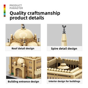 Wange 4229 Egipto Cairo Mohammed para mezquita pequeña partícula bloques de construcción de plástico juegos de juguetes educativos para niños - Product Image 3