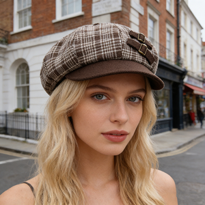 Cappello Ottagonale in Denim a Quadri Retrò da Donna, Nuova Collezione Primavera 2026 |   Cappello da Pittore Versatile Effetto Snellente per il Viso |   Influencer di Viaggi e Escursioni - Product Image 3