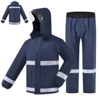 Combinaison de pluie classique haute visibilité réfléchissante en tissu tricoté PVC durable et imperméable pour l'assainissement, l'entretien municipal et les excursions