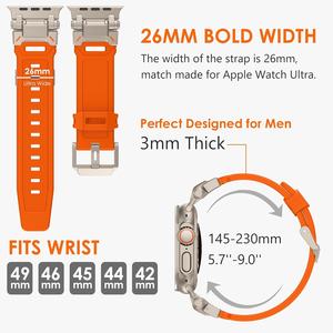 สายนาฬิกายางซิลิโคนสำหรับ <span class=keywords><strong>Apple</strong></span> <span class=keywords><strong>Watch</strong></span> ultra 2/49มม. สำหรับผู้ชาย10/46มม. 9/8/7 45มม. <span class=keywords><strong>SE2</strong></span>/SE 6/5/4 44มม. ดีไซน์ใหม่ - Product Image 6