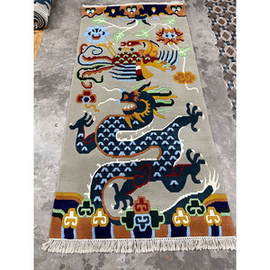 Tapis en laine noués à la main, design Ushak, laine filée à la main de haute qualité, classique, poils courts, support en latex antidérapant, sol de maison - Product Image 3