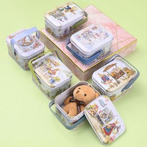 Caja Metálica Cuadrada para Regalos de Pascua 2023, con Dulces y Galletas, Diseño de Conejito - Product Image 1
