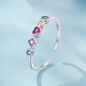 Bestseller Kleurrijke Vinger Goedkope Meisjes Ringen Sterling Zilver Minimalistische Belofte Mode Sieraden Verstelbare Natuurstenen Ring - Product Image 4