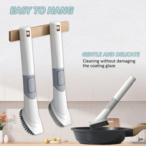 Thân Thiện Với Môi Nhà Bếp Làm Sạch Bàn Chải Bền Chất Liệu Nhựa Có Thể Thay Đổi Đầu Xà Phòng Lỏng Có Thể Ép Cho Chậu Món ăn Rửa - Product Image 5