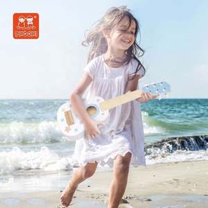बच्चों शैक्षिक खेल खिलौना गिटार बच्चे लकड़ी के संगीत साधन सेट खिलौना बच्चे मिनी गिटार खिलौना - Product Image 2