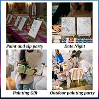 8x10in Fournitures Art Peinture Ensemble Sip et Peinture Kit Adultes Couples Pré Dessiné Toile Peinture Kit pour Date Night Party Favor