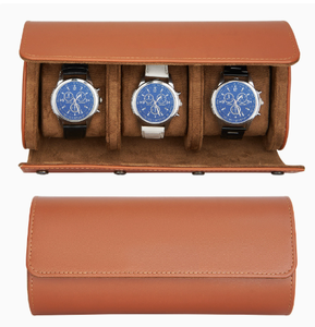 Double Slot Cylindrical PU Watch Roll Organizer with Velvet Interior for Luxury Watch Storage and Travel Use gift store storage - Product Image 3