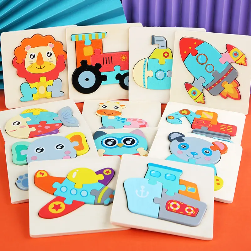 C22 Colorful Kids 3D Paper Puzzle Set Interesting Learning Carton Puzzles Educational Toy Animal Children Education Toy