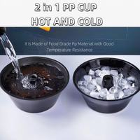 2 en 1 24OZ 700ml Gobelets jetables en plastique PP avec couvercles Gobelets colorés avec paille et pop-corn Gobelets pour jus de fruits avec bol sur le dessus