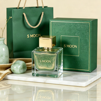 Flacon de parfum carré en verre vide de luxe 30ml 50ml 100ml avec pulvérisateur rose et noir, vente en gros avec boîte cadeau