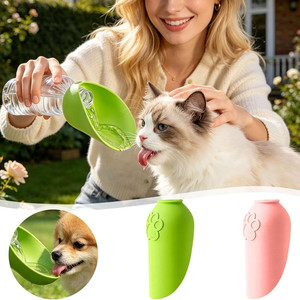 Silicone Dog <b>Water</b> Bowl Universal Portable Pet <b>Water</b> <b>Bottle</b> Adapter for Travel Walking Camping Outdoor - Product Image 5