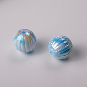 ลูกปัดรูกลมลายทางสองสีหลากสีแบบทำมือเครื่องประดับลูกปัดอะคริลิคสี - Product Image 5