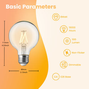 Cổ điển <span class=keywords><strong>LED</strong></span> ánh sáng nhà máy trực tiếp G25 8 Wát 1100lm <span class=keywords><strong>Globe</strong></span> <span class=keywords><strong>LED</strong></span> bóng đèn dây tóc cho nhà hàng, nhà lịch thi đấu, trong nhà ngoài trời ánh sáng - Product Image 2
