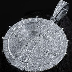 YIWEN liontin model Hip Hop perak murni S925 S925 liontin King Mahkota bundar es zirkon 5A perhiasan baru <span class=keywords><strong>2025</strong></span> - Product Image 5