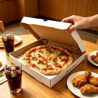 Boîtes à pizza personnalisées écologiques biodégradables imperméables avec pelliculage mat et gaufrage, tailles/logos sur mesure pour l'emballage à emporter