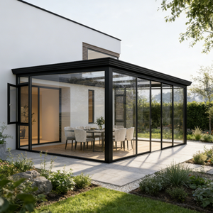 Gazebo et pergola en alliage d'aluminium et verre trempé, auvent électrique, <span class=keywords><strong>solarium</strong></span>, protection solaire pour terrasse - Product Image 2