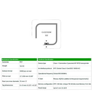 Getsmart Monza 4QT Chip PET Étanche RFID/NFC EPC Global Class1 Gen2 Mini Tag Autocollant en Rouleau 144 octets 13.56MHz Paiement Hôtelier - Product Image 6
