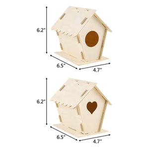 Hot Koop Nieuwe <span class=keywords><strong>Unfinished</strong></span> Houten Vogel Huis Diy Vogel Huizen Voor Kids Custom Houten Vogelhuisjes - Product Image 3