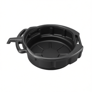 Bac de vidange automobile Fervi en plastique noir moulé par injection, diamètre 12 pouces, avec poignées pour la collecte d'huile moteur - Product Image 2