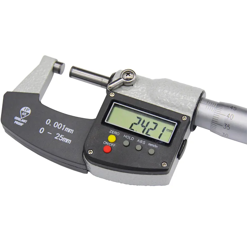 IP65 Micrômetro de exibição digital 0.001 Micrômetro digital com proteção contra poeira/água do eixo de aço inoxidável 0-25mm 25-50mm 50-75