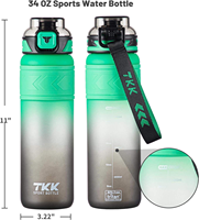 Bouteille d'eau sport Tritan 32 oz en gros, sans BPA, qualité alimentaire, anti-fuite, avec poignée et cordon pour le camping en plein air et la salle de sport