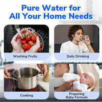 Purificateur d'eau électrique sans réservoir certifié CE OEM 1200G pour évier, filtration 5-6 étapes, usage domestique et hôtelier, autonettoyant intelligent