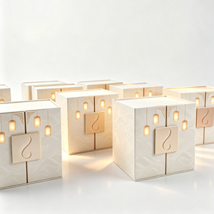 square Double Door Magnetic Christmas Giveaway Perfume <b>Bottle</b> Candles <b>Box</b> Paper Custom Luxury Candle Jar Packaging Gift Boxes - Product Image 6