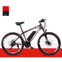 Vélo électrique tout-terrain (VTT) adulte 26 pouces, 27 vitesses, moteur arrière 250W, double frein à disque, acier carbone, double batterie, frein avant