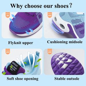 <span class=keywords><strong>Scarpe</strong></span> da passeggio traspiranti in tessuto a mosca a buon mercato che ammortizzano le sneakers alla moda per le donne - Product Image 5