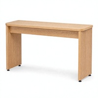Table console en MDF naturel, profil mince pour derrière le canapé, plateau incurvé, pieds réglables